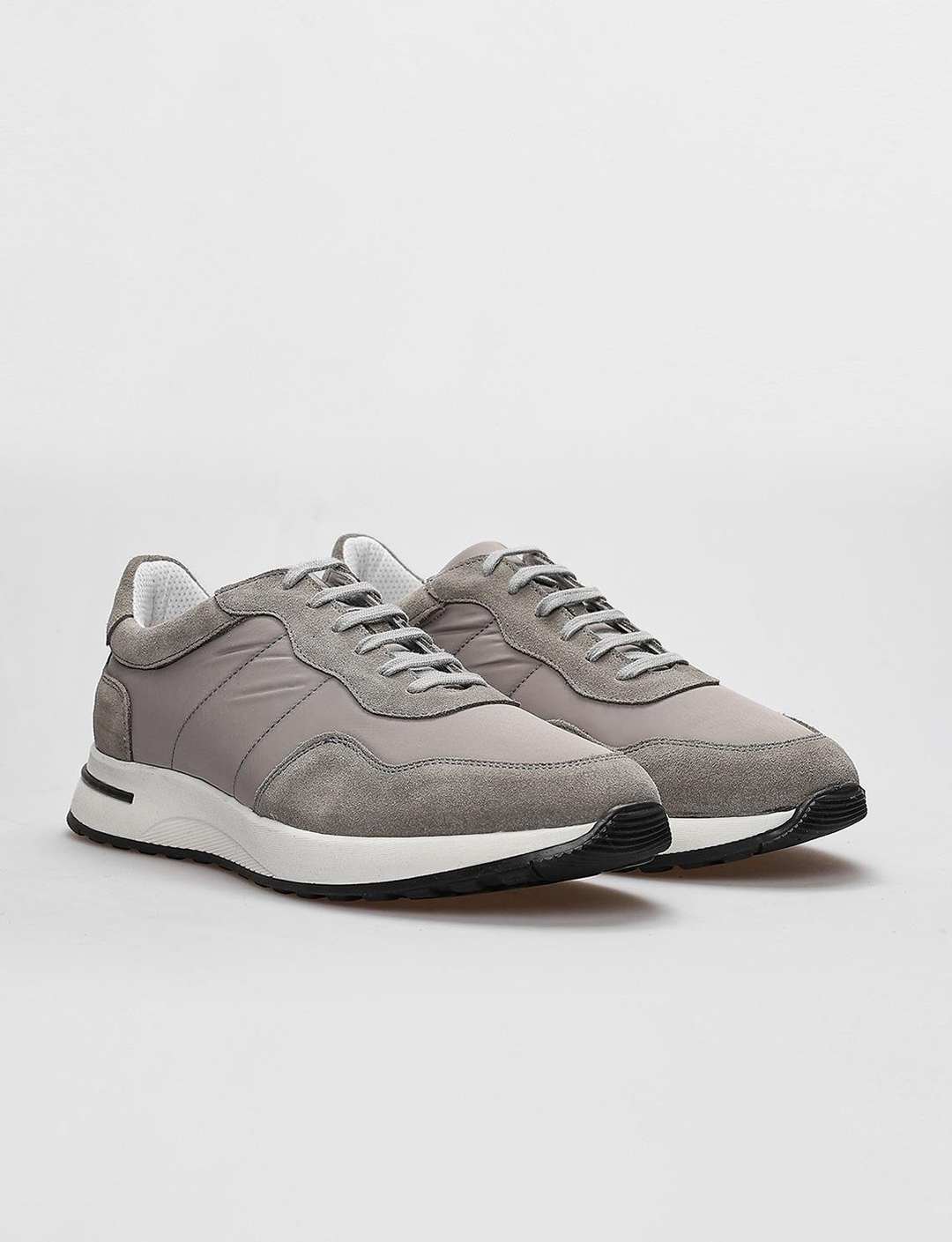 Hakiki Deri Gri Bağcıklı Erkek Spor Ayakkabı