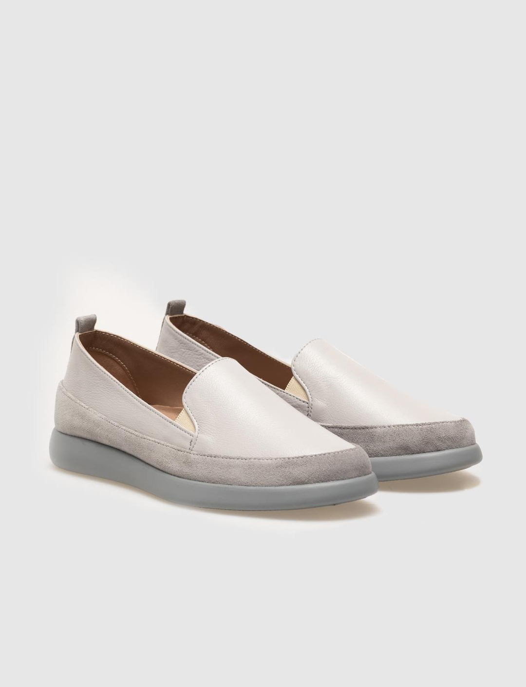 Women Grey Genuine Leather Flat Shoes