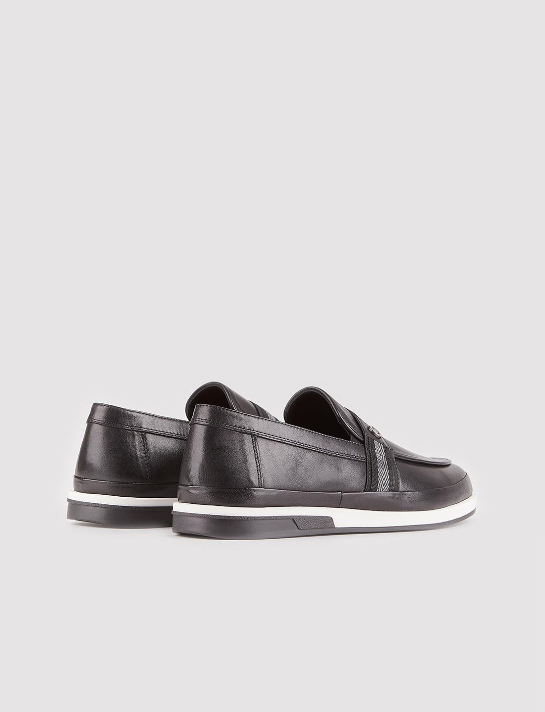 Hakiki Deri Hazır Taban Siyah Erkek Günlük Ayakkabı