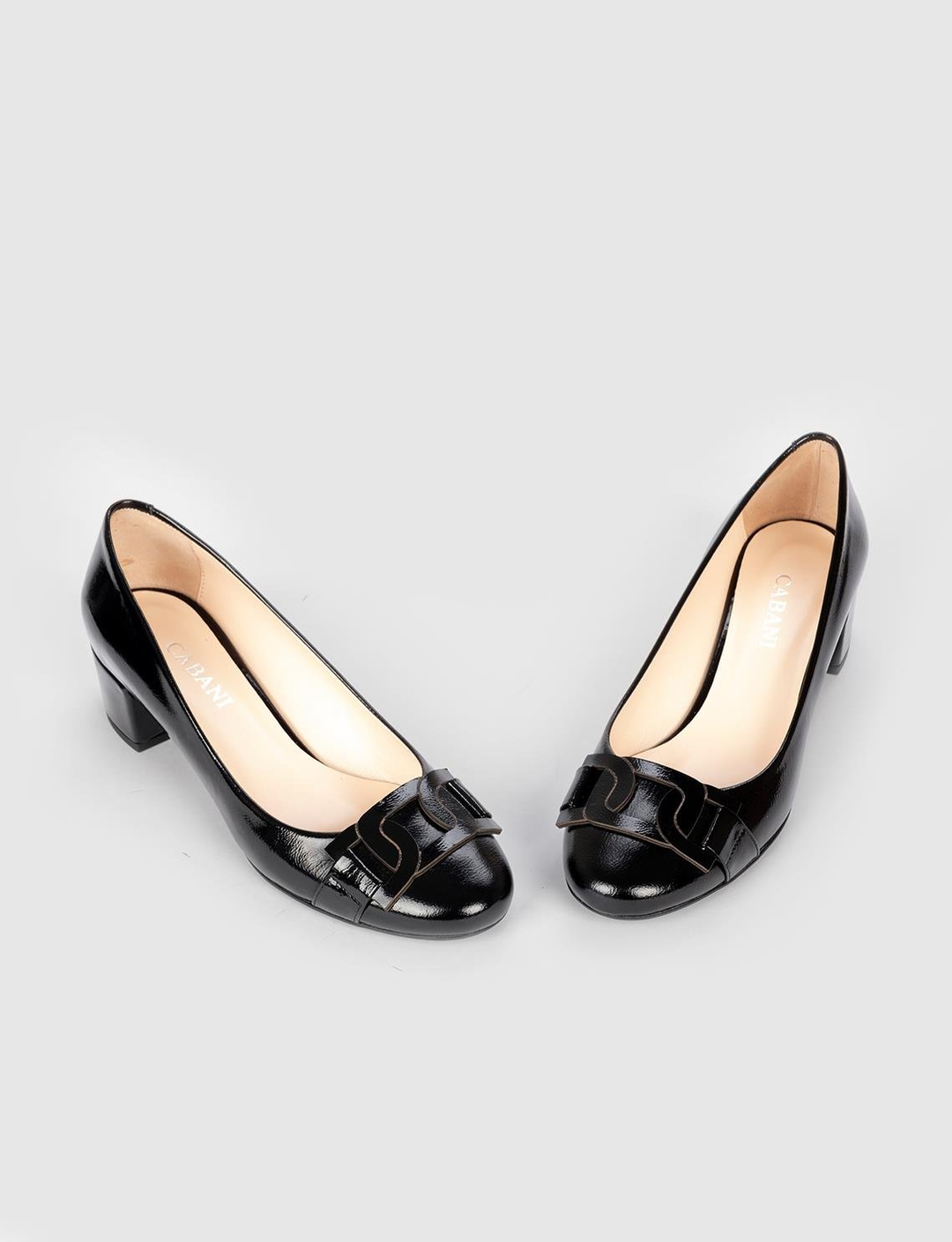 Hakiki Deri Kadın Siyah Kalın Topuklu Ayakkabı