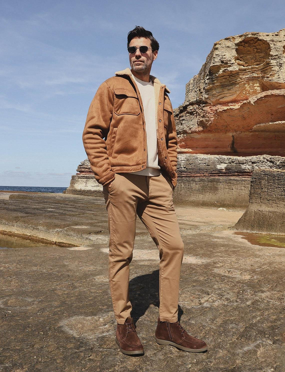 Men Brown Suede Genuine Leather Chukka Boots