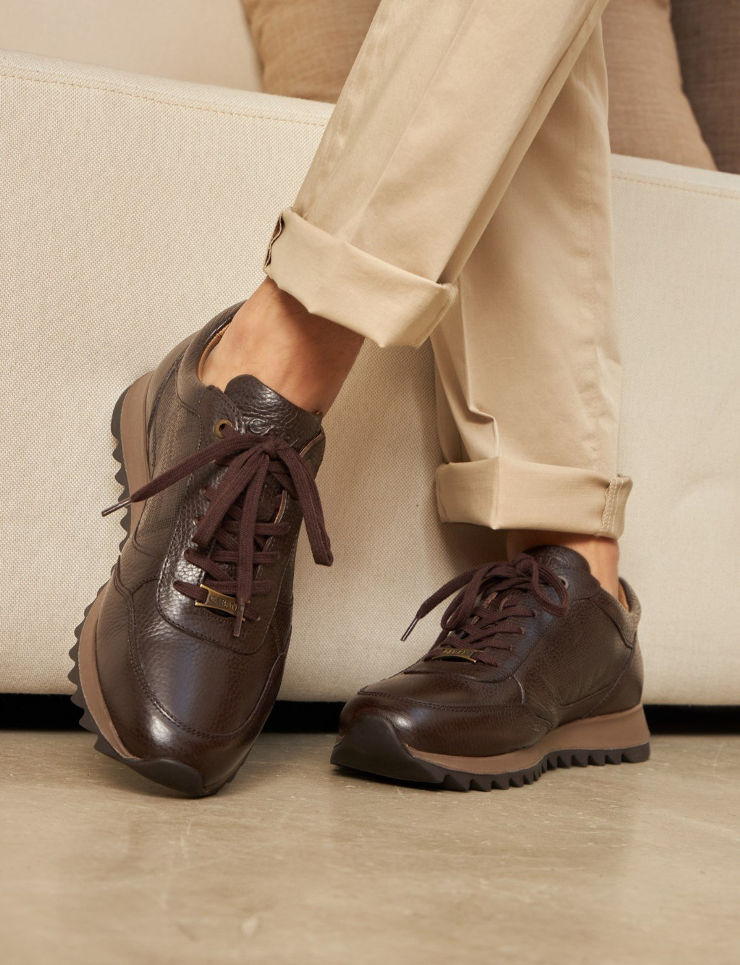 Hakiki Deri Kahverengi Bağcıklı Erkek Günlük Ayakkabı