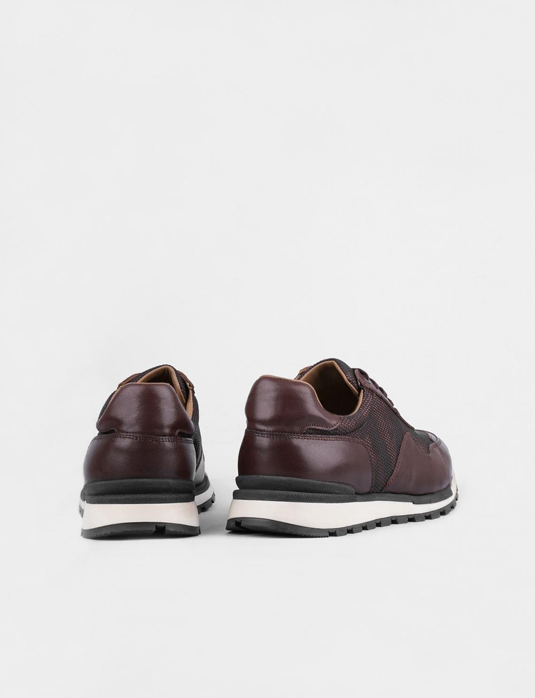 Hakiki Deri Kahverengi Bağcıklı Erkek Spor Ayakkabı