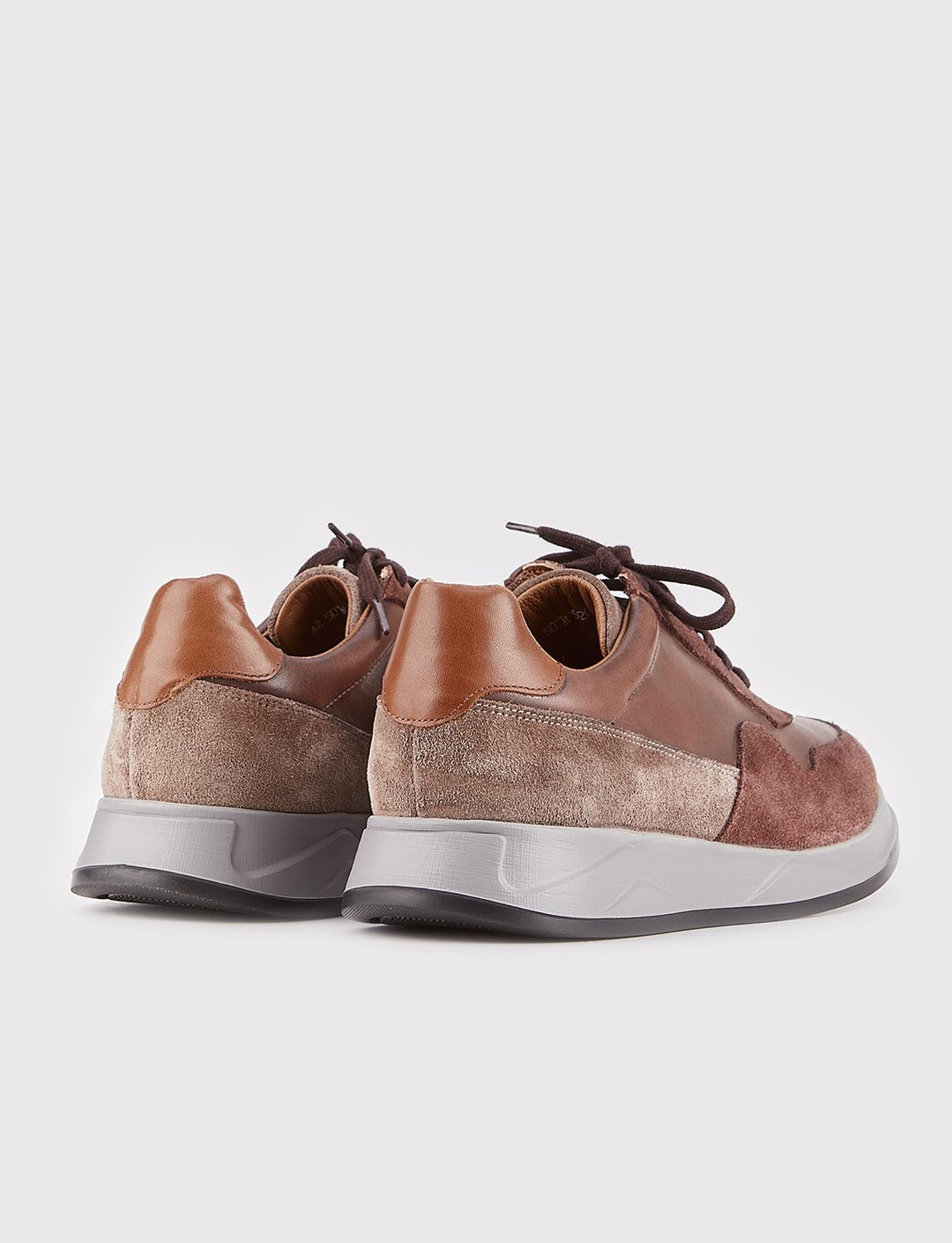 Hakiki Deri Kahverengi Bağcıklı Erkek Spor Ayakkabı