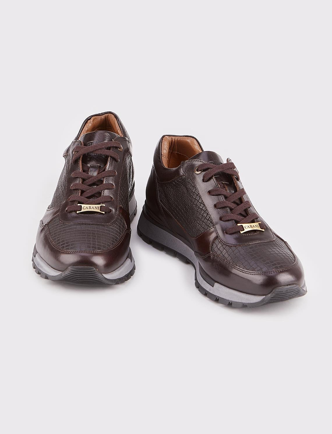 Hakiki Deri Kahverengi Bağcıklı Erkek Spor Ayakkabı