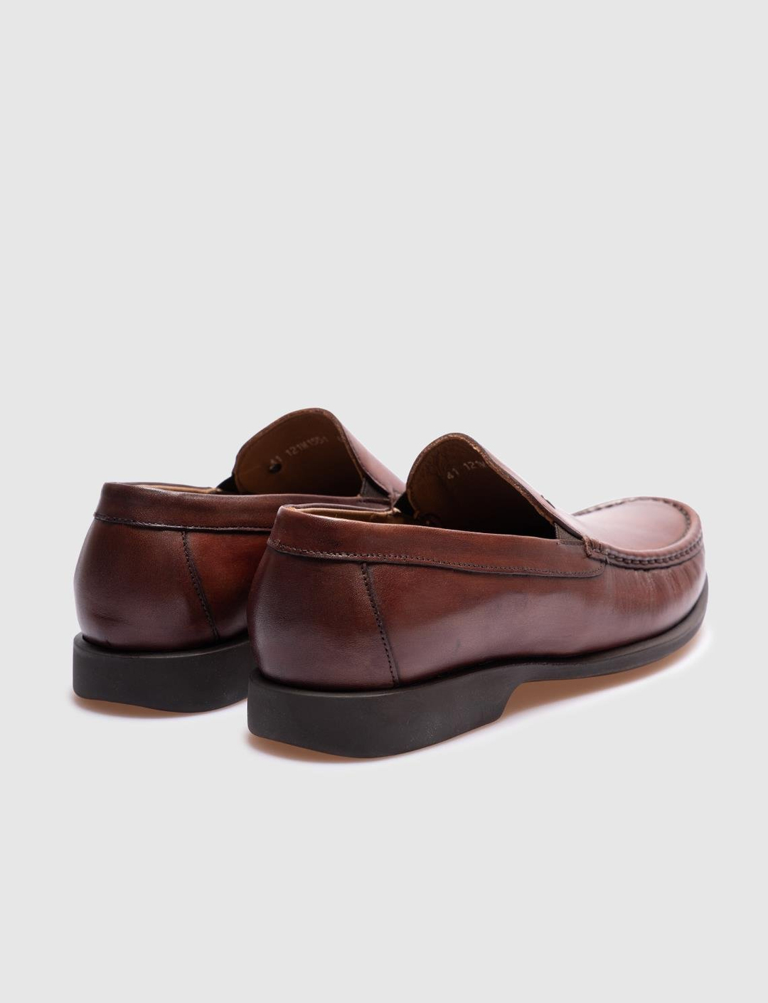 Hakiki Deri Kahverengi Dikiş Detaylı Erkek Günlük Ayakkabı