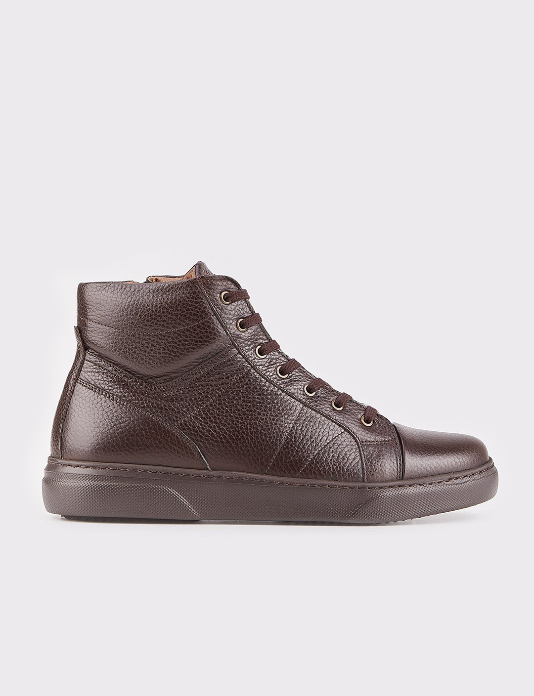 Genuine Leather Brown Zipper Clousure Casual Boots