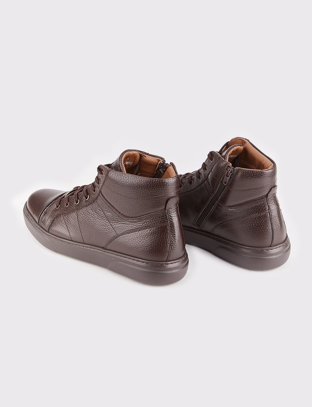 Genuine Leather Brown Zipper Clousure Casual Boots