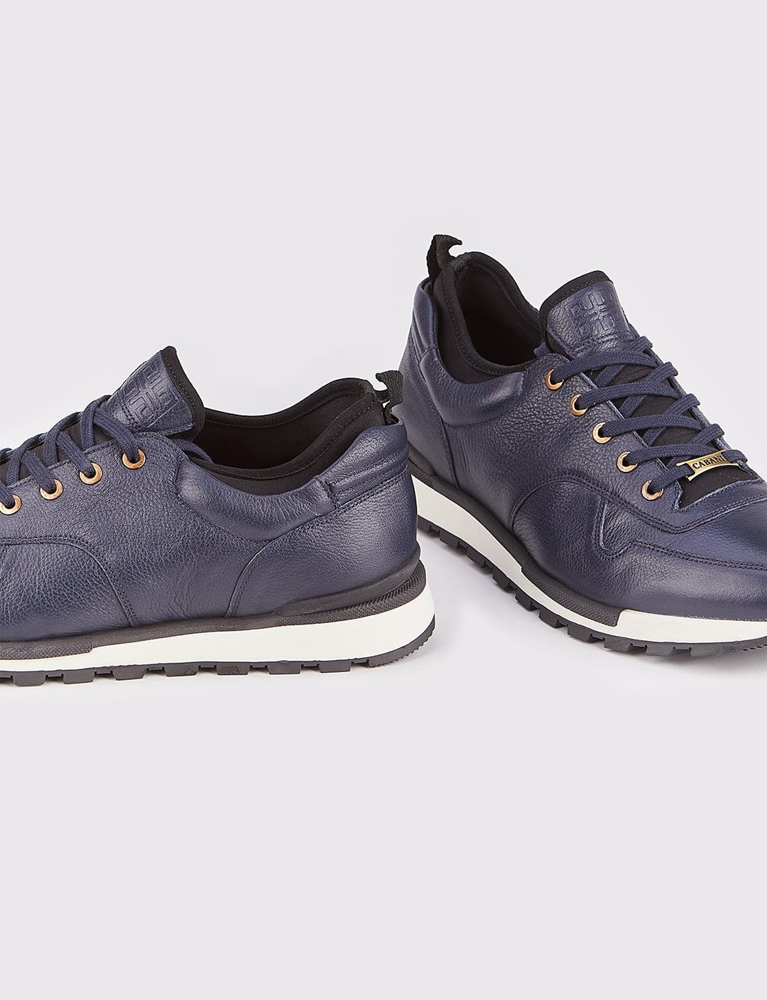 Hakiki Deri Lacivert Bağcıklı Deri Kaplama Taban Erkek Spor Ayakkabı