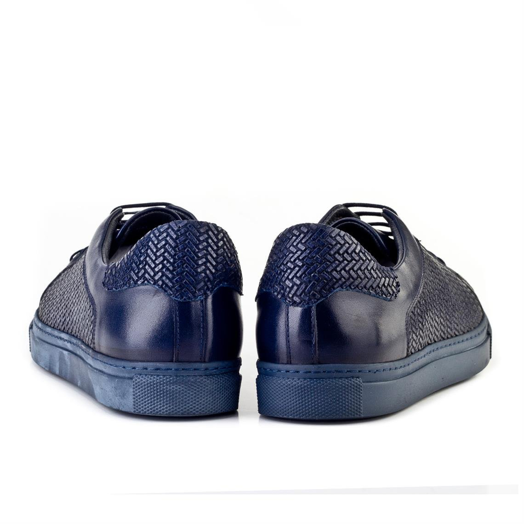 Hakiki Deri Lacivert Bağcıklı Erkek Günlük Ayakkabı
