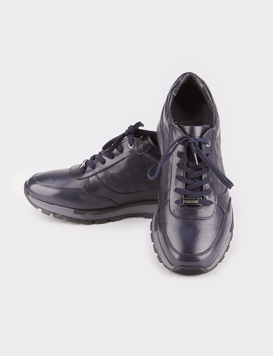 Hakiki Deri Lacivert Bağcıklı Erkek Günlük Ayakkabı