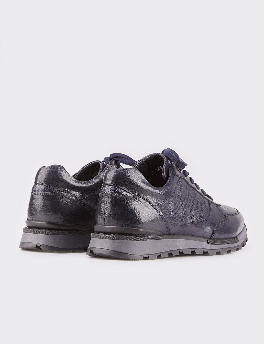 Hakiki Deri Lacivert Bağcıklı Erkek Günlük Ayakkabı