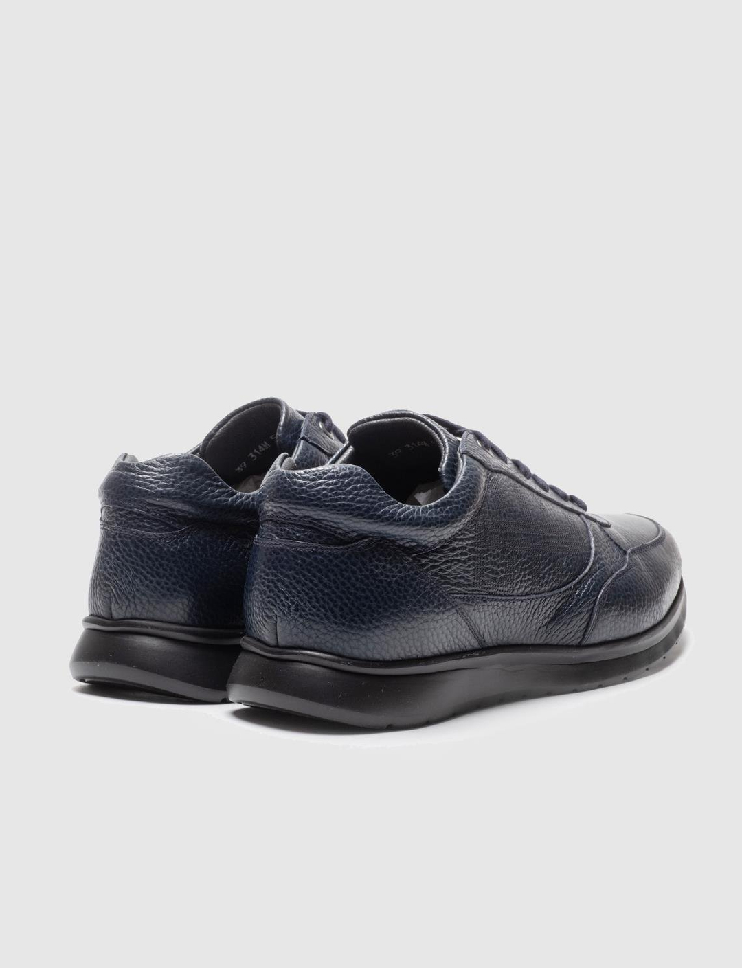 Hakiki Deri Lacivert Bağcıklı Erkek Spor Ayakkabı