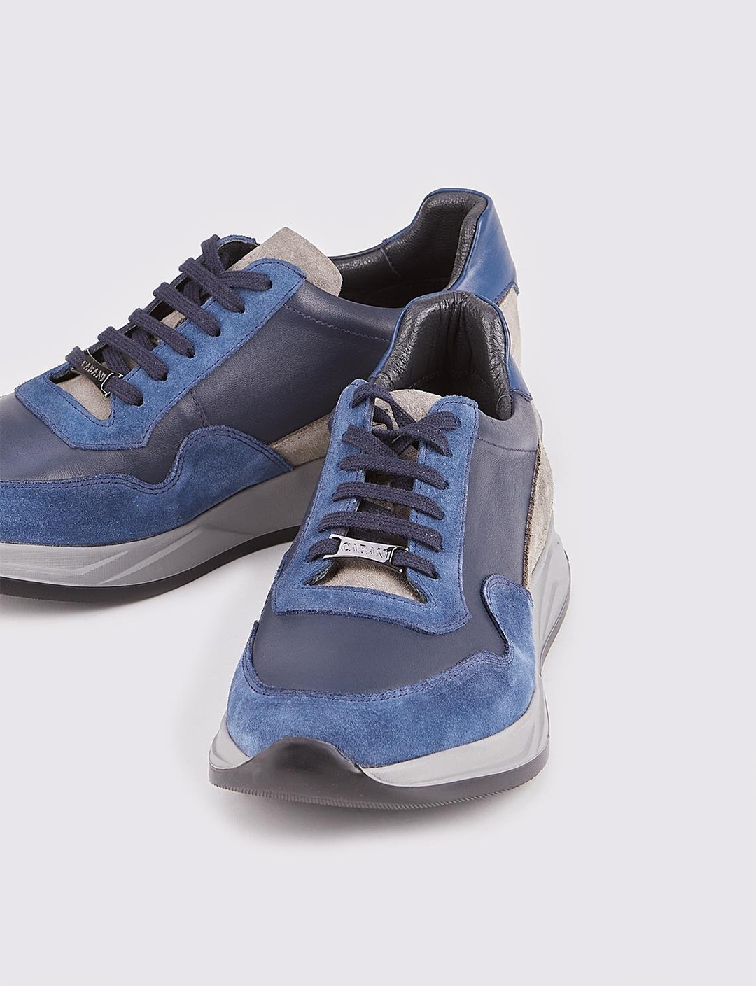 Hakiki Deri Lacivert Bağcıklı Erkek Spor Ayakkabı