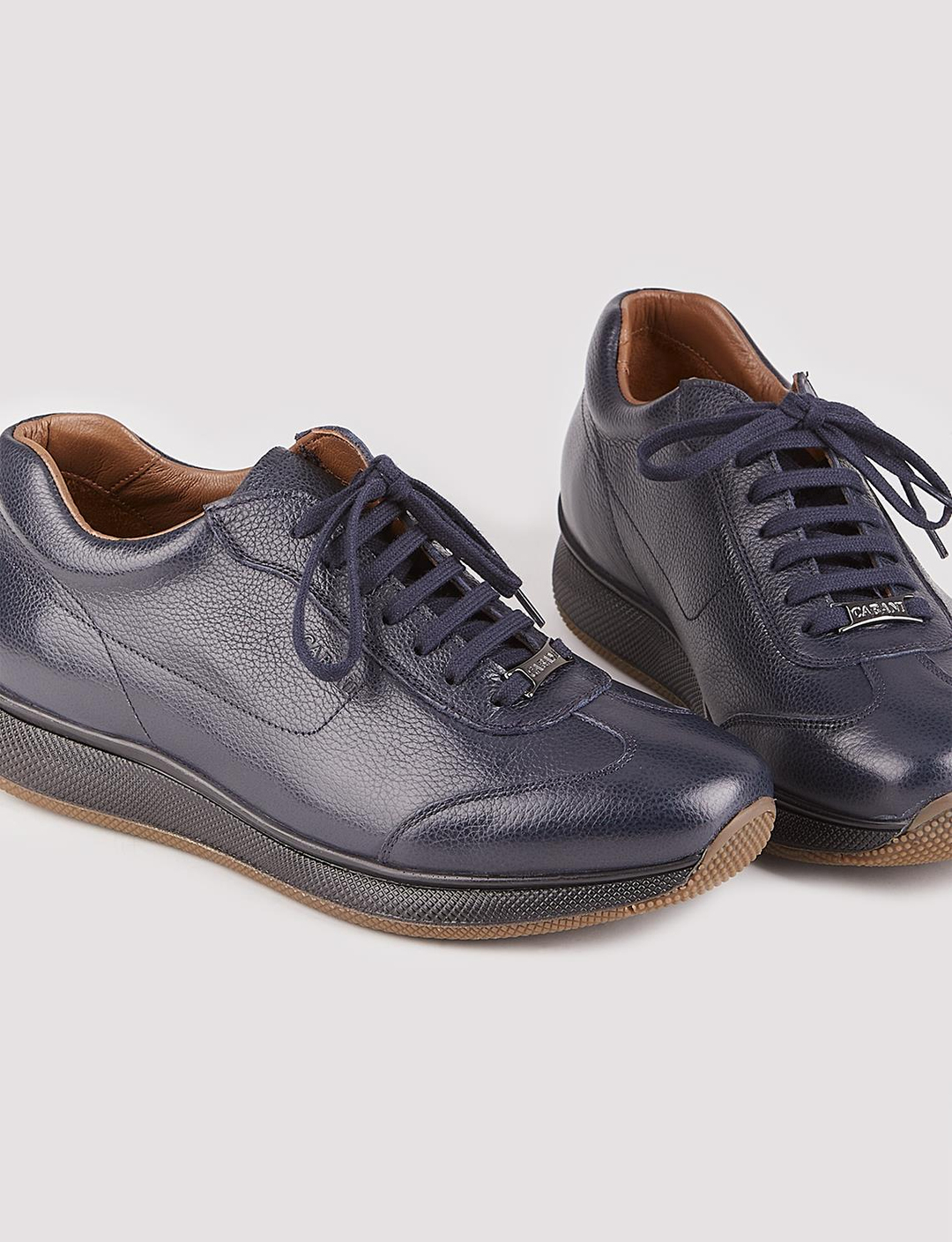 Hakiki Deri Lacivert Bağcıklı Kışlık Erkek Sneaker Spor Ayakkabı