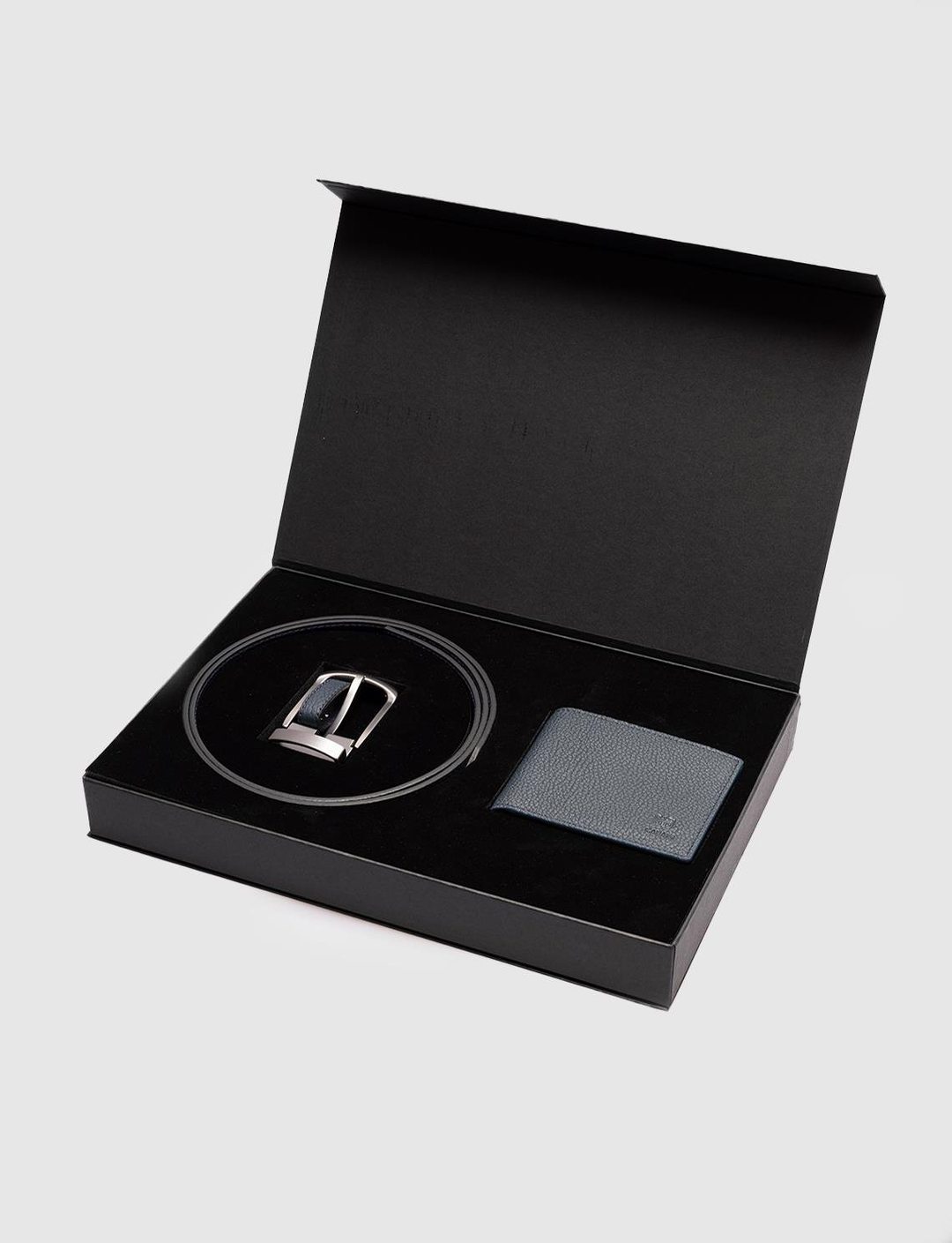 Hakiki Deri Lacivert Erkek Kemer-Cüzdan Set