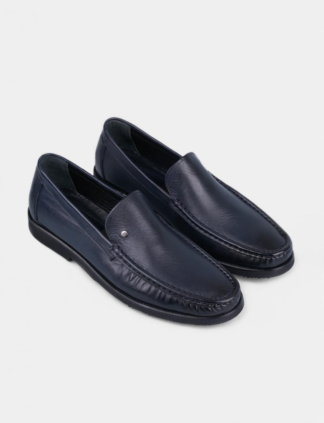 Hakiki Deri Lacivert Neolit Tabanlı Erkek Günlük Ayakkabı