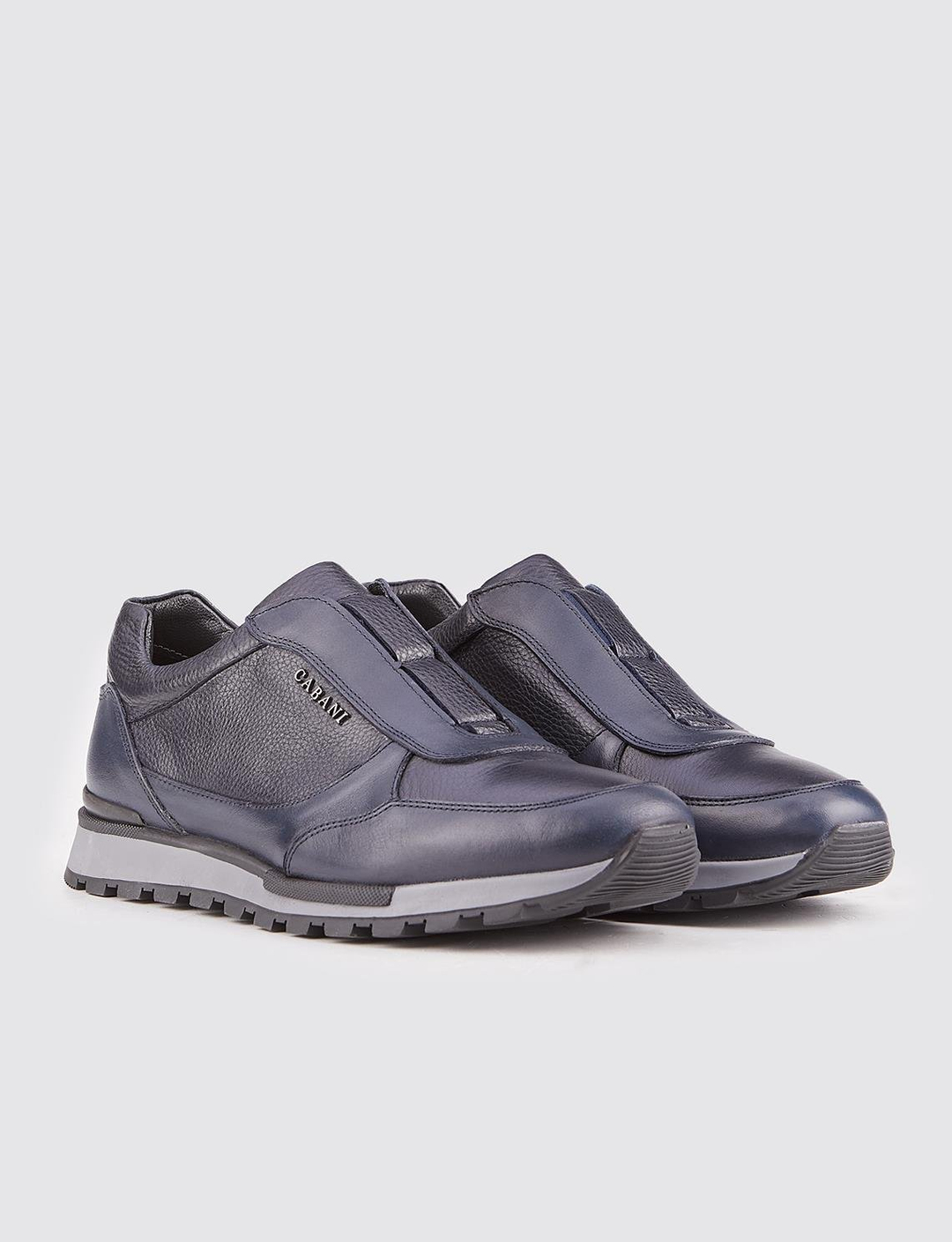 Hakiki Deri Light Kauçuk Tabanlı Lacivert Erkek Spor Ayakkabı