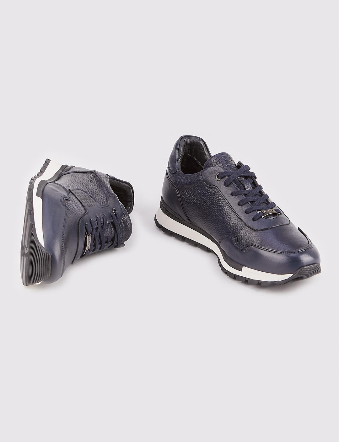 Hakiki Deri Light Termo Tabanlı Lacivert Kürklü Erkek Spor Ayakkabı