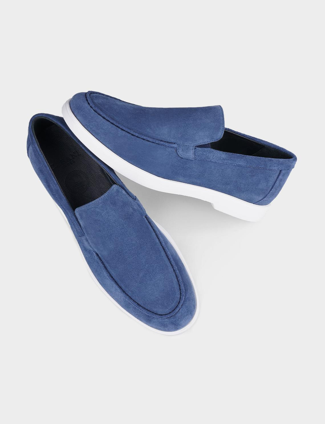 Hakiki Deri Mavi Süet Erkek Günlük Ayakkabı