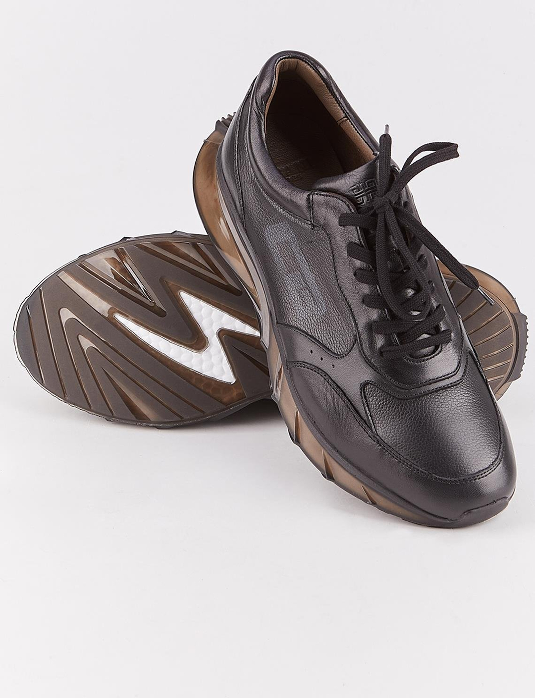 Hakiki Deri Mevsimlik Siyah Bağcıklı Erkek Spor Ayakkabı