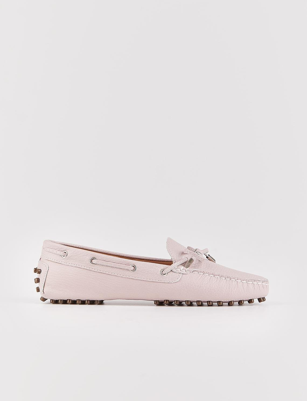 Women Light Pink Genuine Leather Loafers