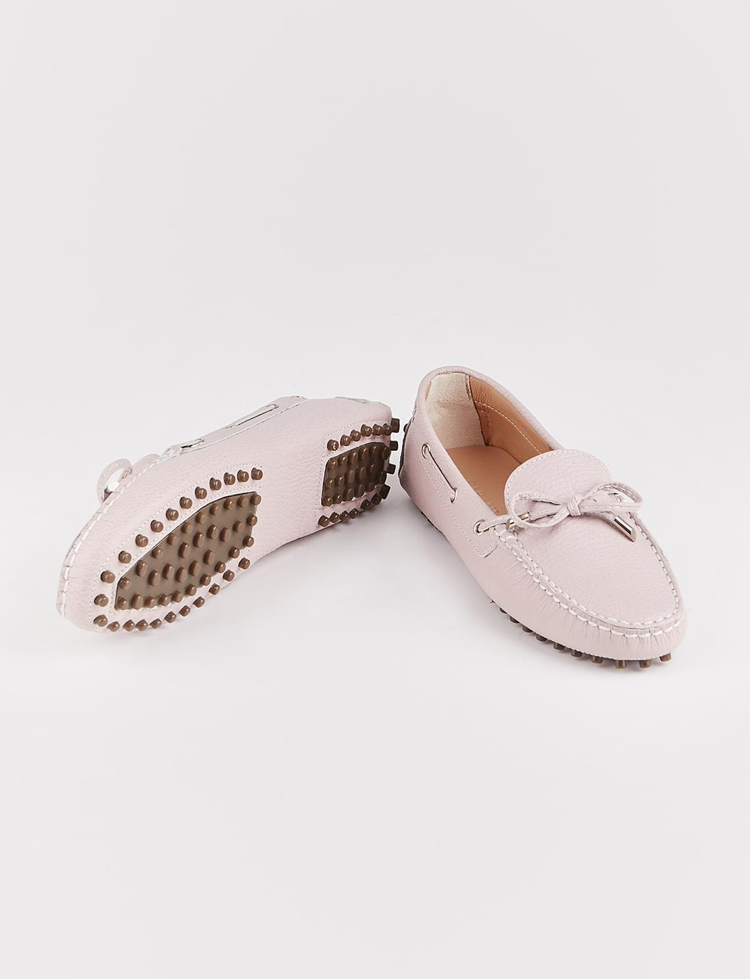 Women Light Pink Genuine Leather Loafers