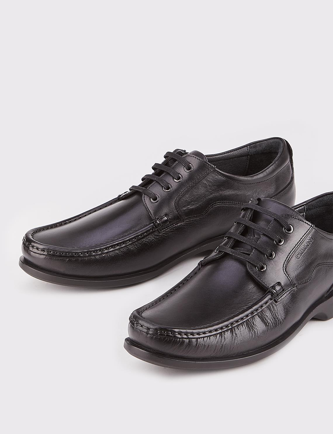 Hakiki Deri Siyah Bağcıklı Erkek Günlük Ayakkabı