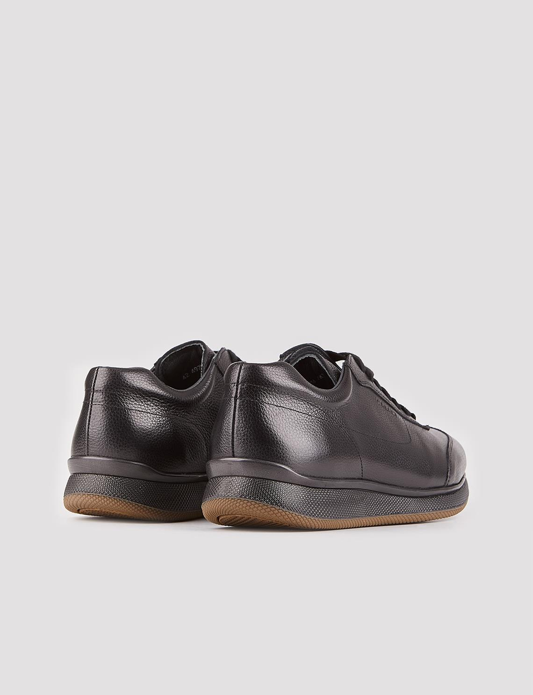 Hakiki Deri Siyah Bağcıklı Erkek Günlük Spor Sneaker Ayakkabı