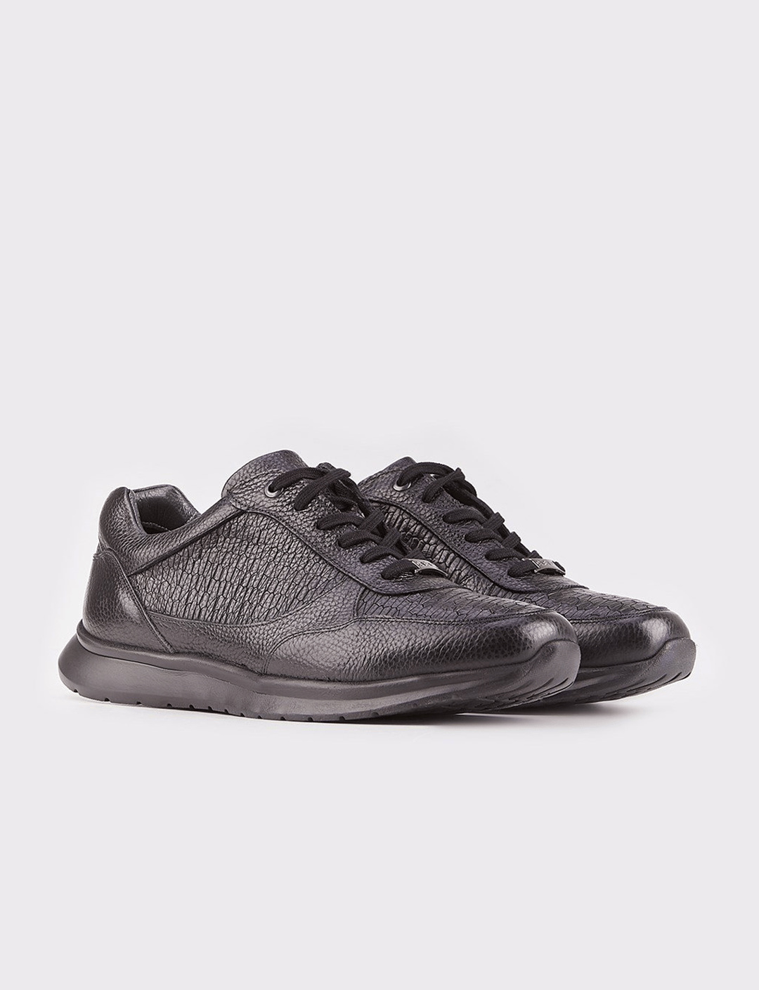 Hakiki Deri Siyah Bağcıklı Erkek Günlük Ayakkabı