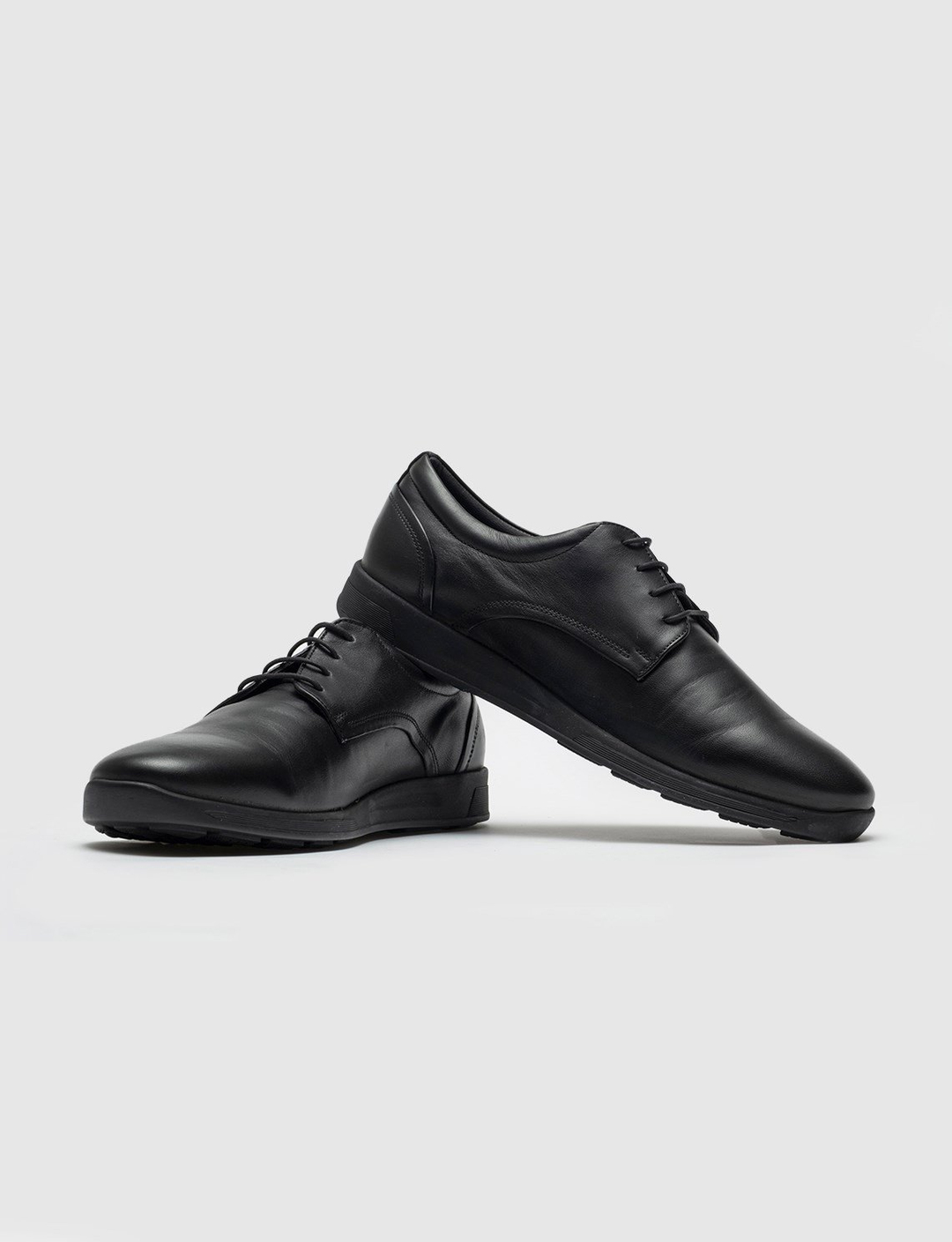 Hakiki Deri Siyah Bağcıklı Erkek Günlük Ayakkabı