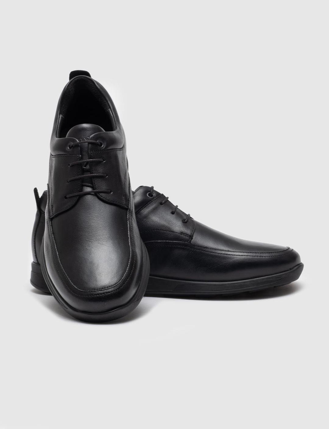 Hakiki Deri Siyah Bağcıklı Erkek Günlük Ayakkabı