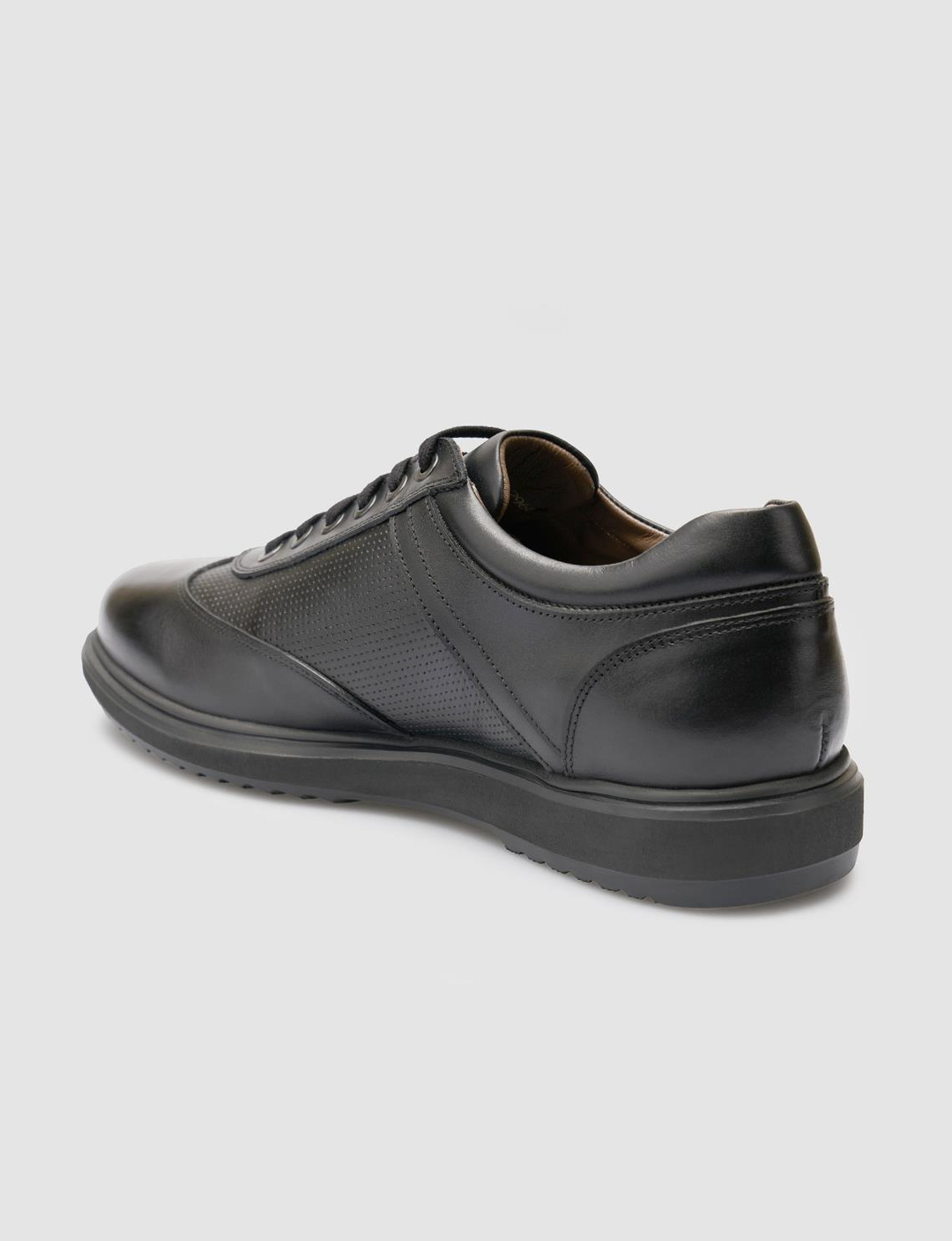 Hakiki Deri Siyah Bağcıklı Erkek Günlük Ayakkabı