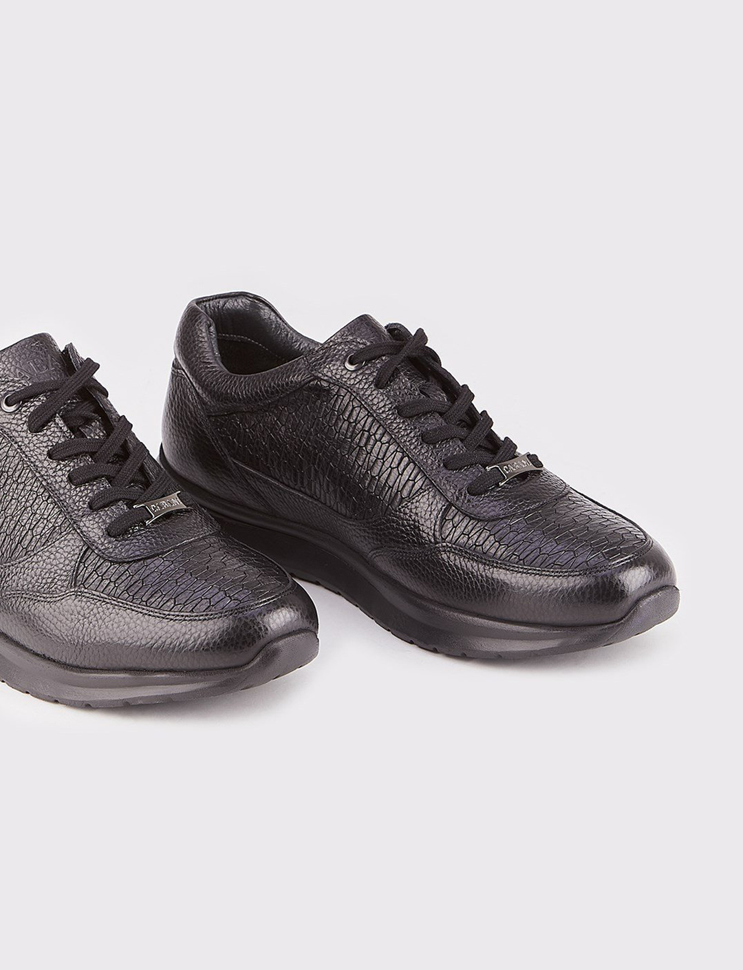 Hakiki Deri Siyah Bağcıklı Erkek Günlük Ayakkabı