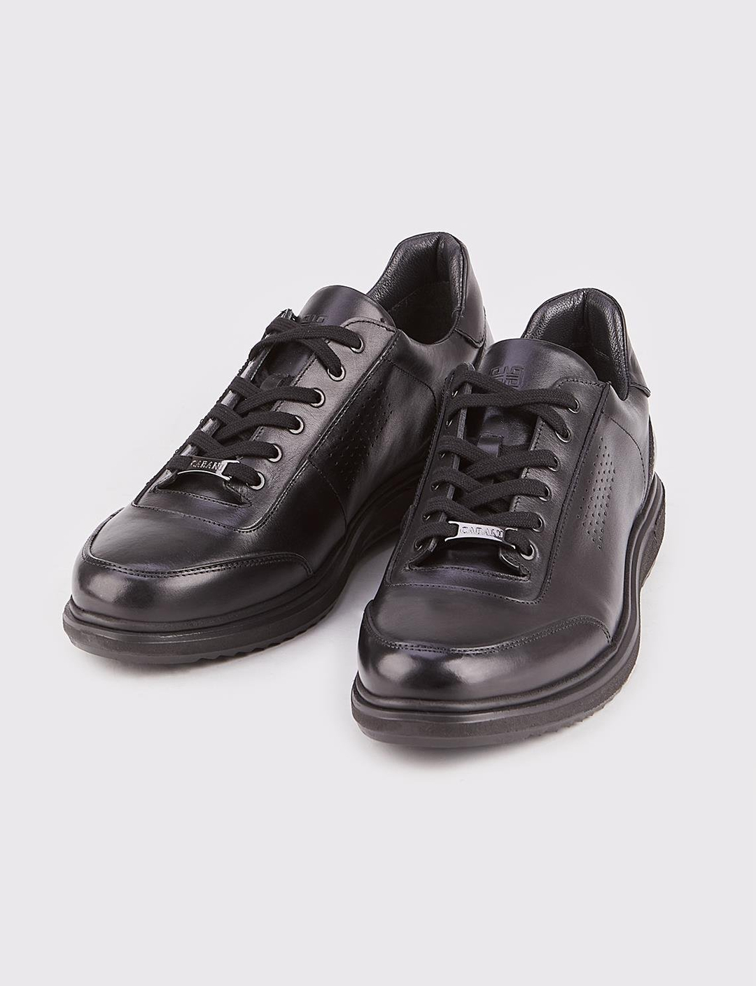 Hakiki Deri Siyah Bağcıklı Erkek Günlük Ayakkabı