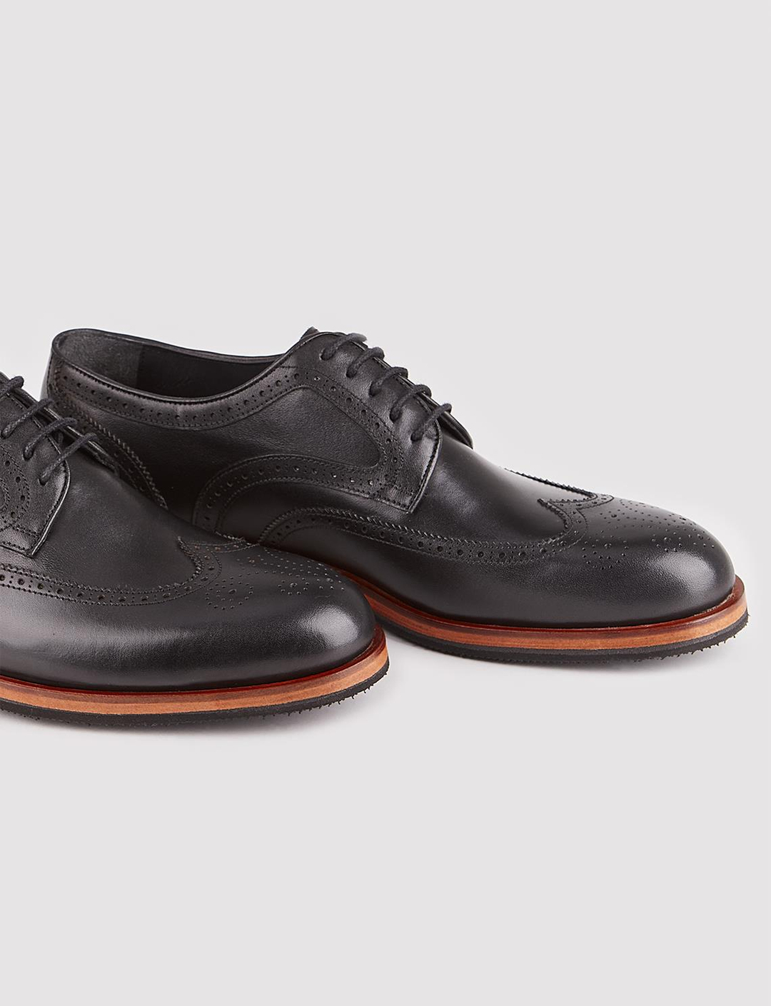 Hakiki Deri Siyah Bağcıklı Fıyapalı Erkek Klasik Ayakkabı