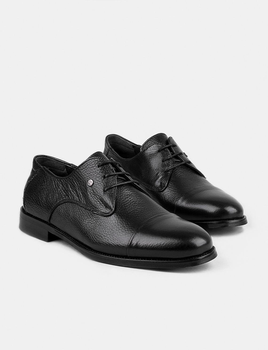 Hakiki Deri Siyah Bağcıklı Klasik Erkek Ayakkabı