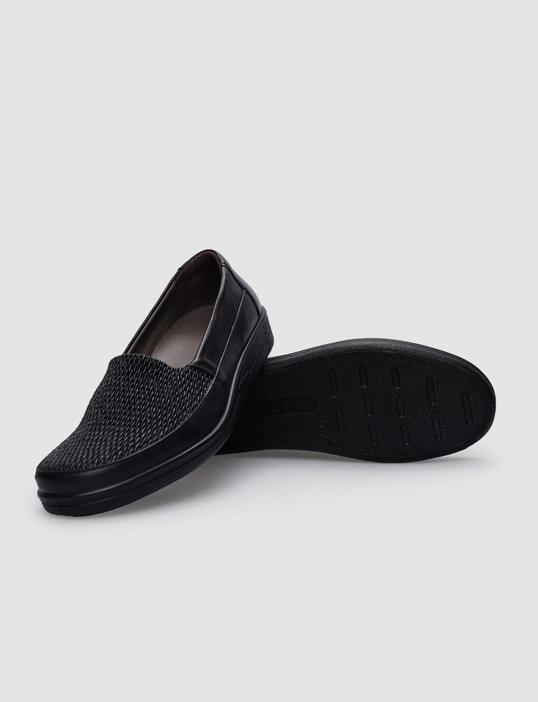 Women Genuine Leather Black Wo Shoes