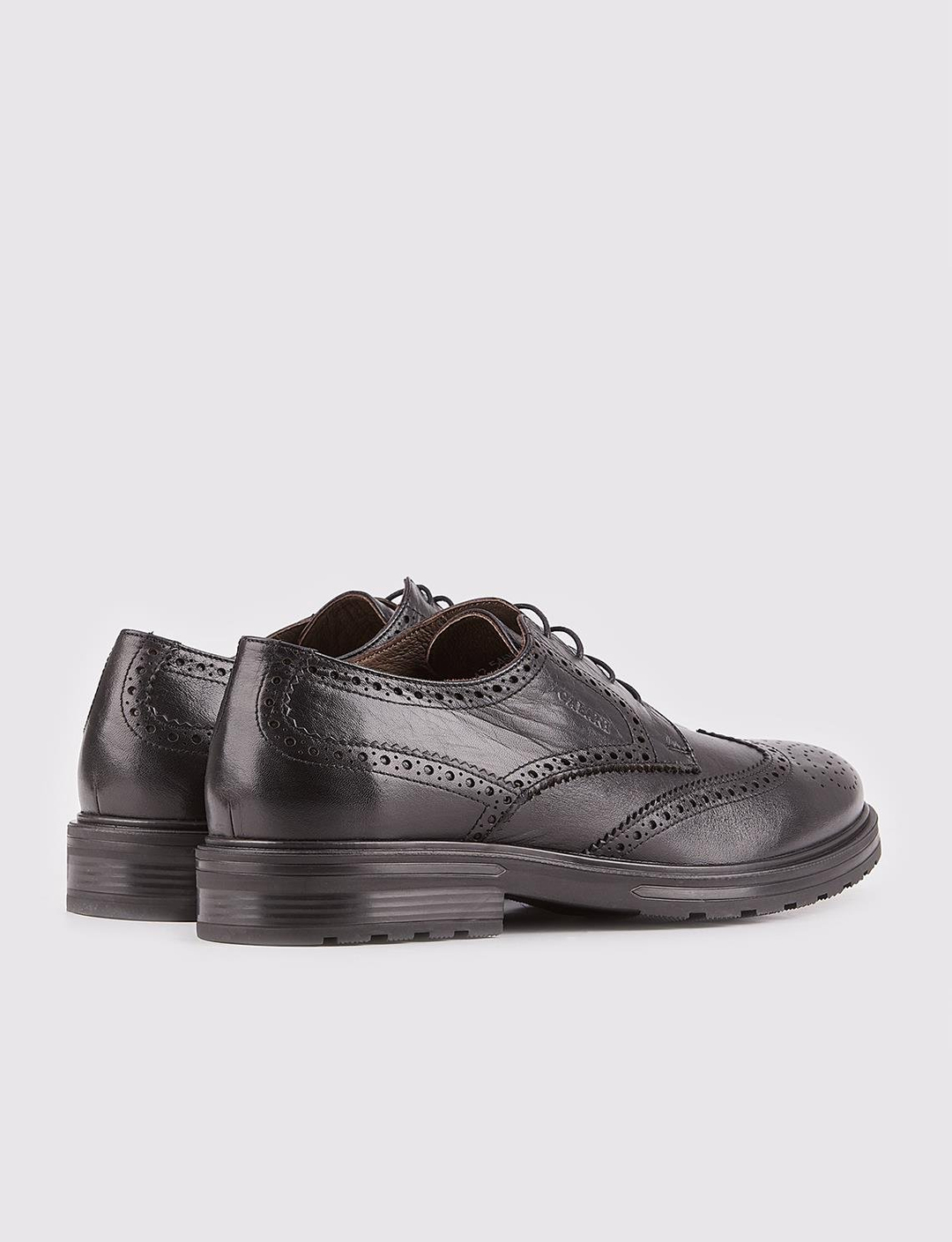 Men Black Genuine Leather Casual Shoes