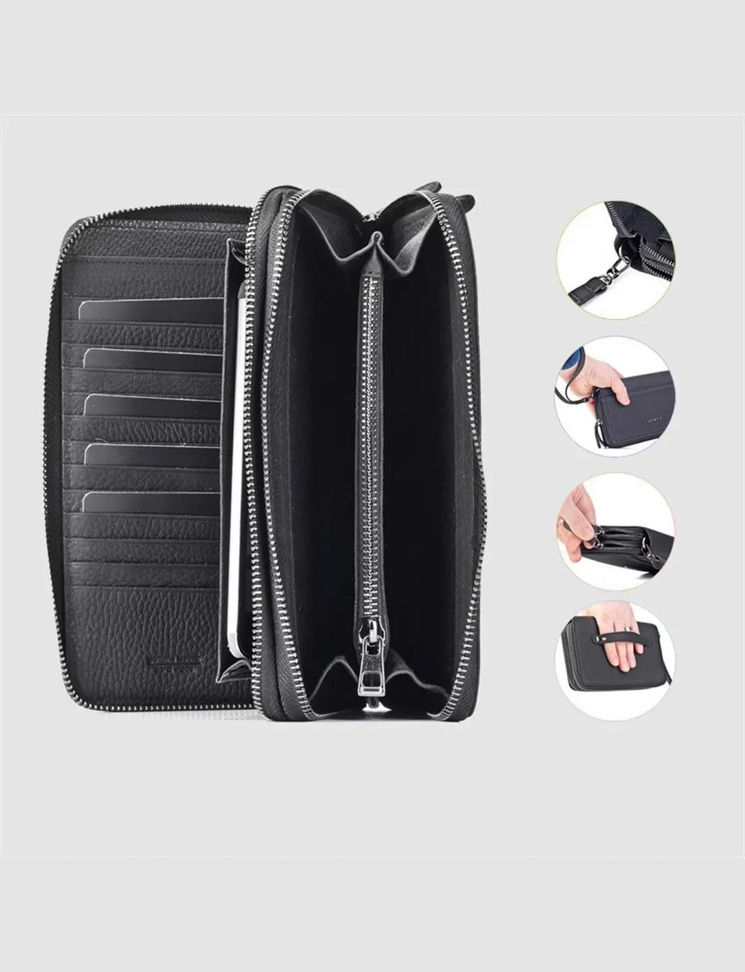 Hakiki Deri Siyah Erkek El Çantası