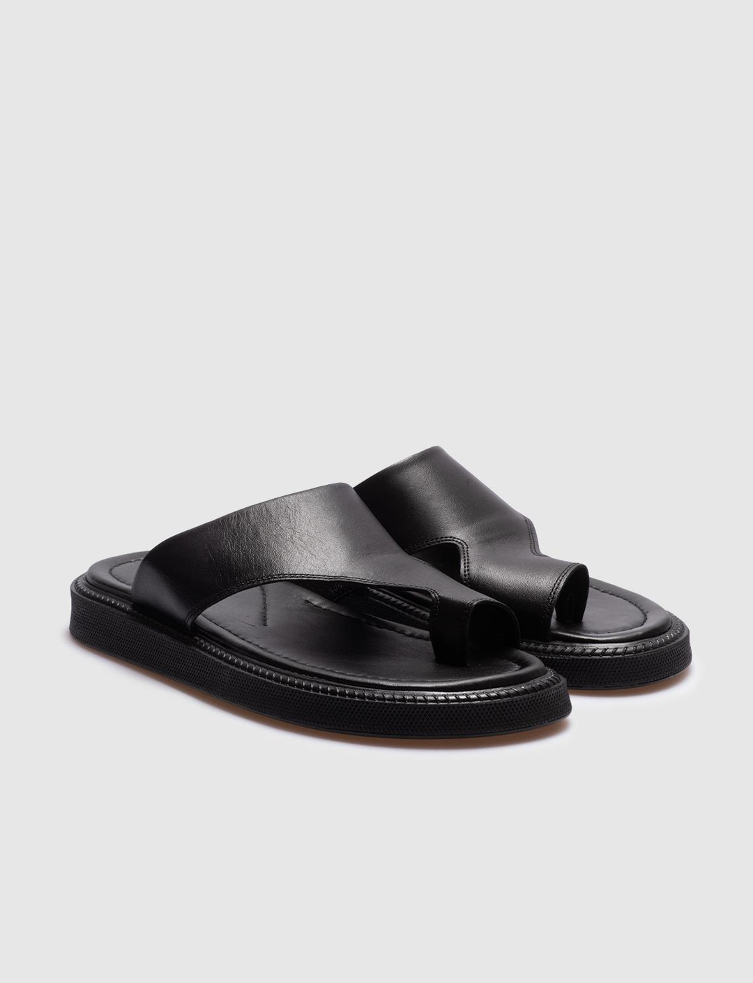 Hakiki Deri Siyah Erkek Günlük Terlik