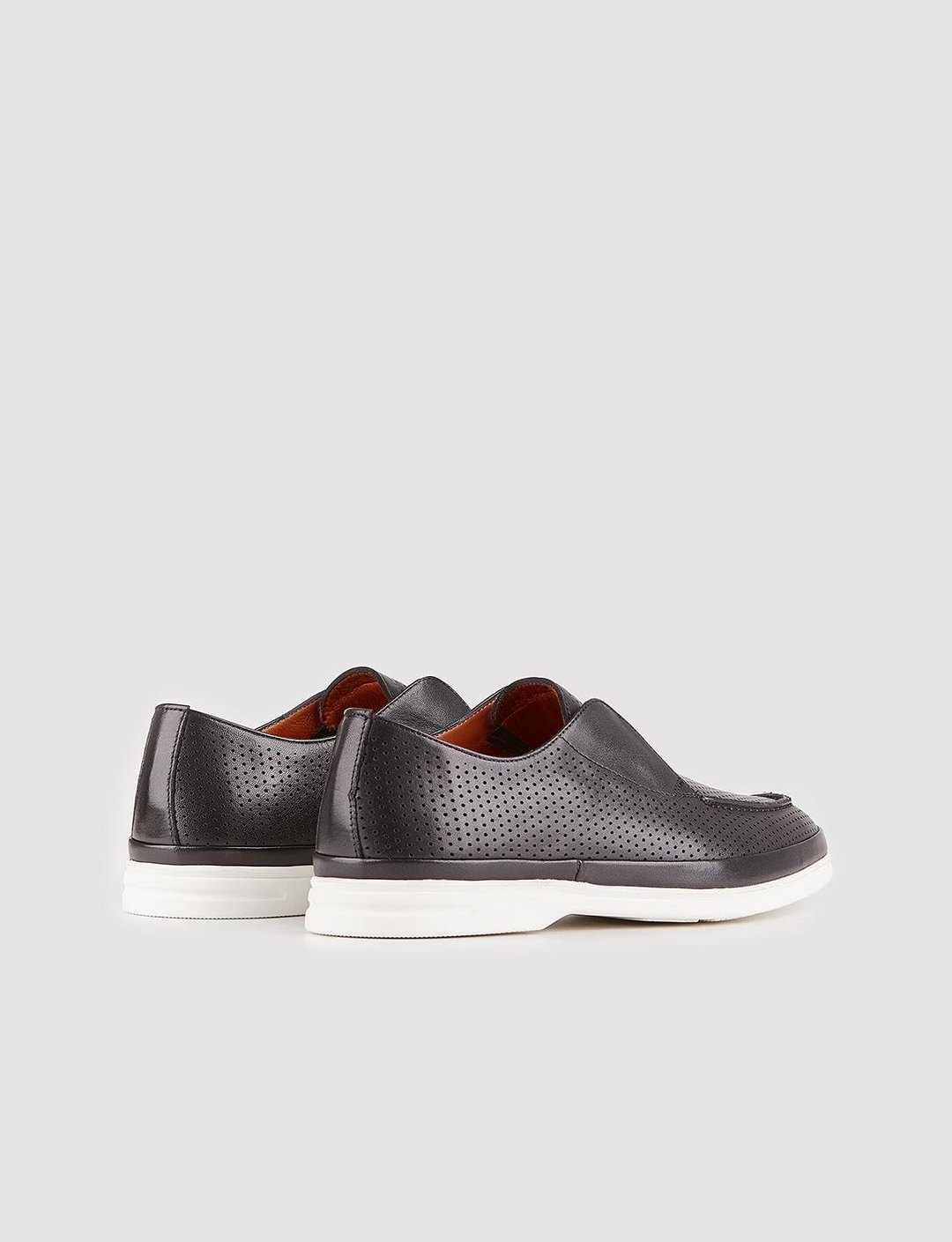 Hakiki Deri Siyah Erkek Yazlık Günlük Ayakkabı