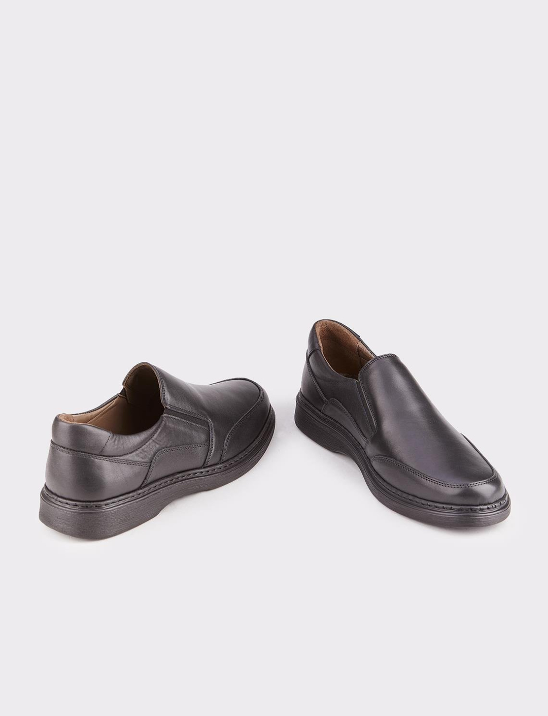 Hakiki Deri Siyah Günlük Erkek Ayakkabı