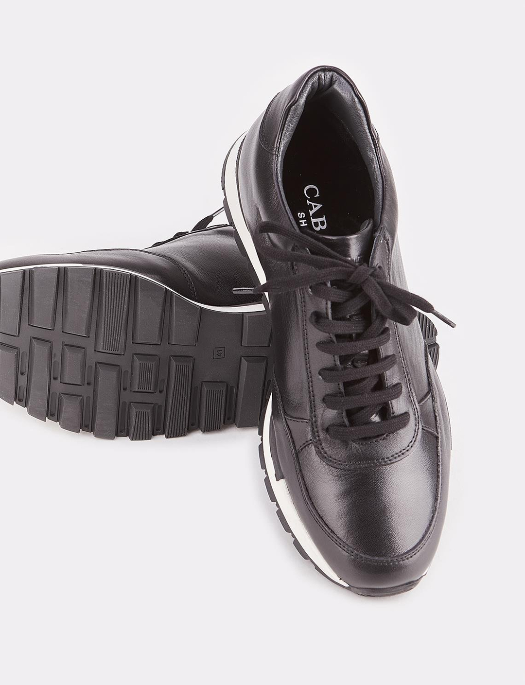 Hakiki Deri Siyah Kürklü Erkek Bağcıklı Spor Ayakkabı