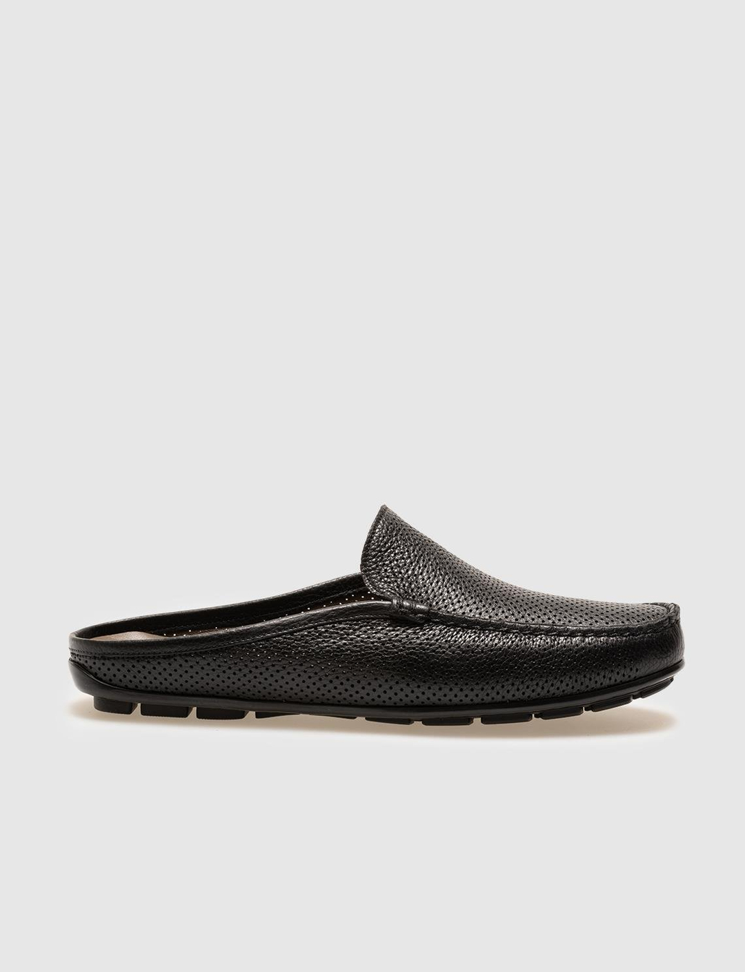 Men Black Genuine Leather Outdoor Mules