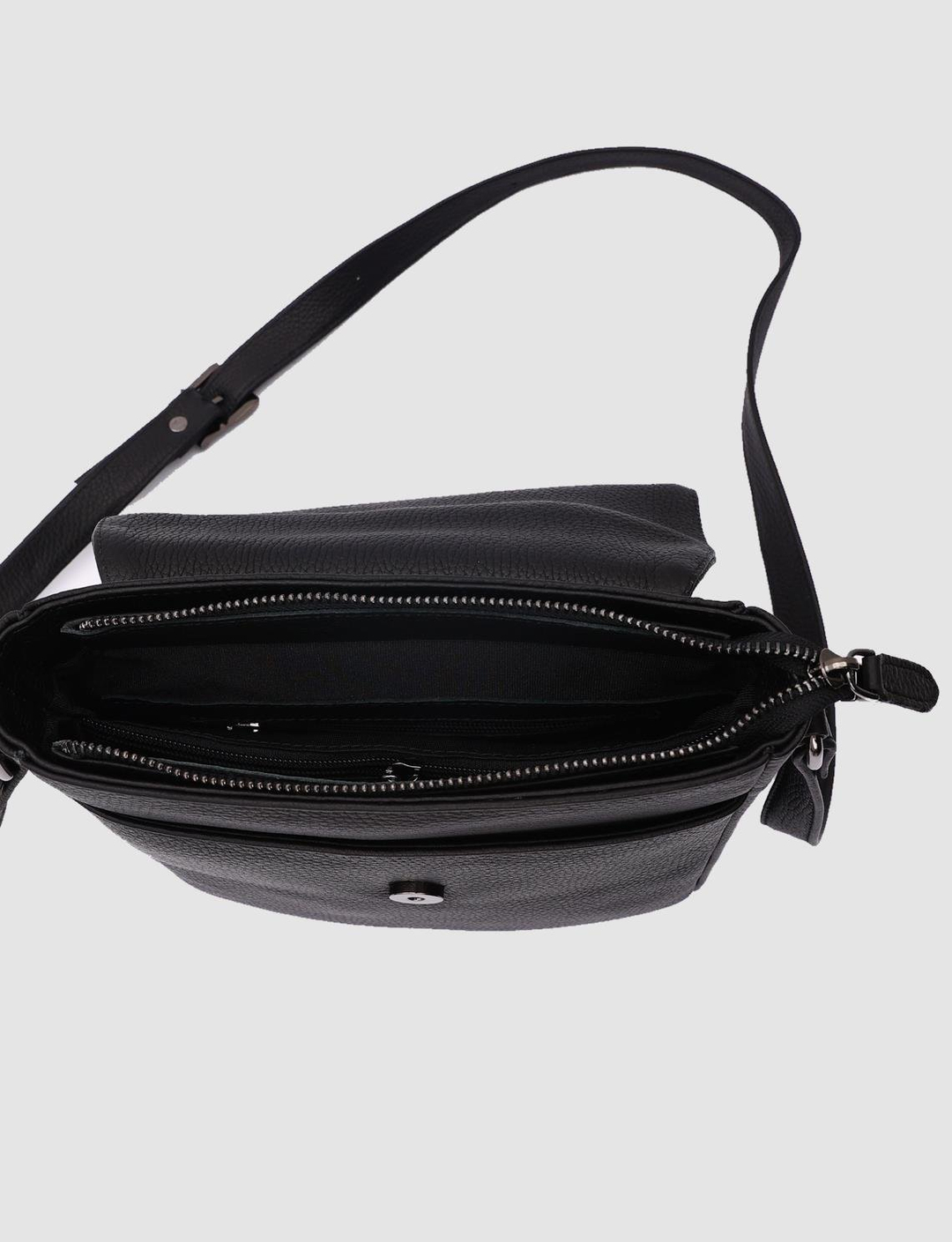 Hakiki Deri Siyah Postacı Çanta