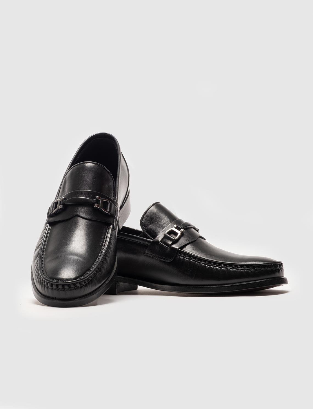 Hakiki Deri Siyah Tokalı Erkek Klasik Ayakkabı