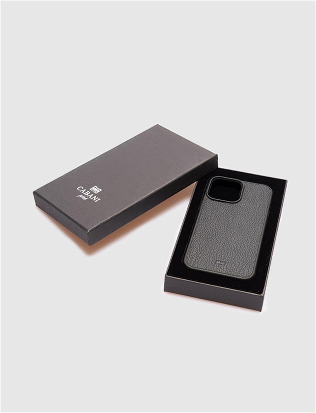 Hakiki Deri Siyah Unisex Telefon Kılıfı