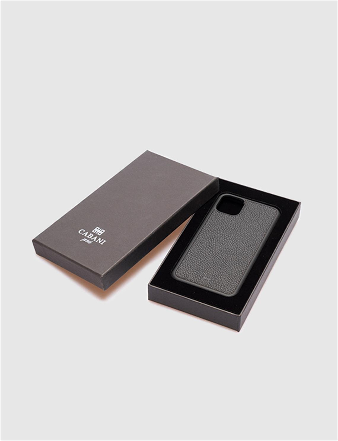 Hakiki Deri Siyah Unisex Telefon Kılıfı