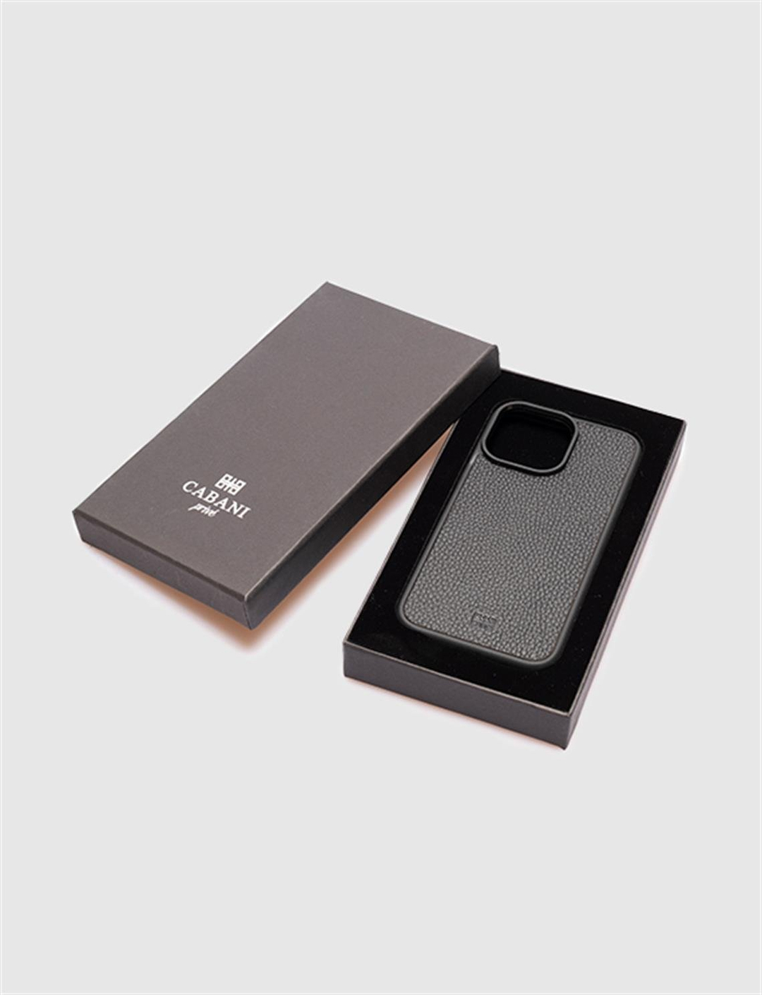 Hakiki Deri Siyah Unisex Telefon Kılıfı